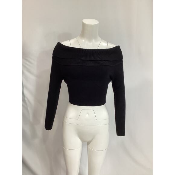 Line & Black Dot 'Heart Struck' Off Shoulder Cotton Sweater Size M - Picture 2 of 4